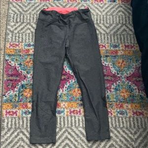 Grey/Pink Fast & Free high rise Crop LuLu
